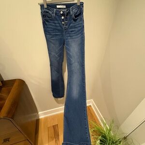 KanCan Blue Flare Wide Leg Jeans